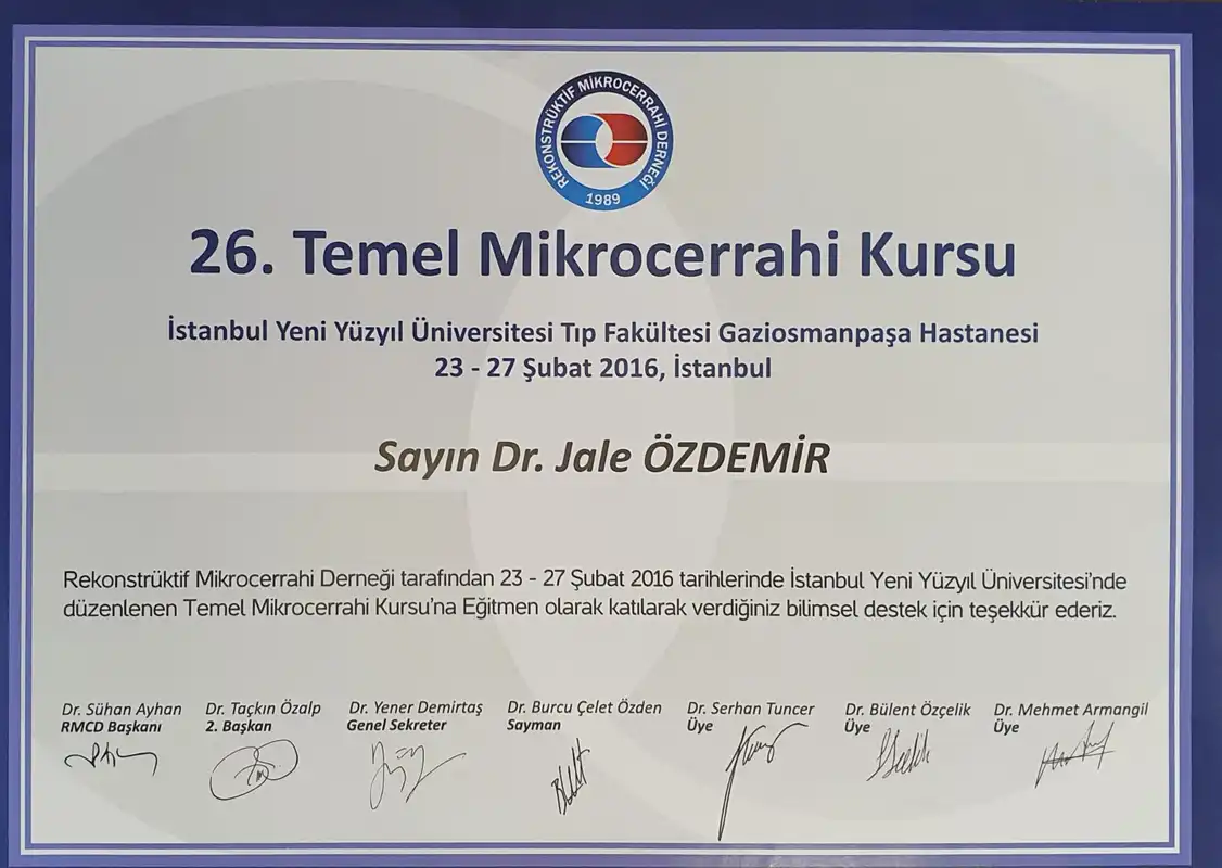 Mikrocerrahi Anastomoz Teknikleri Sertifikası