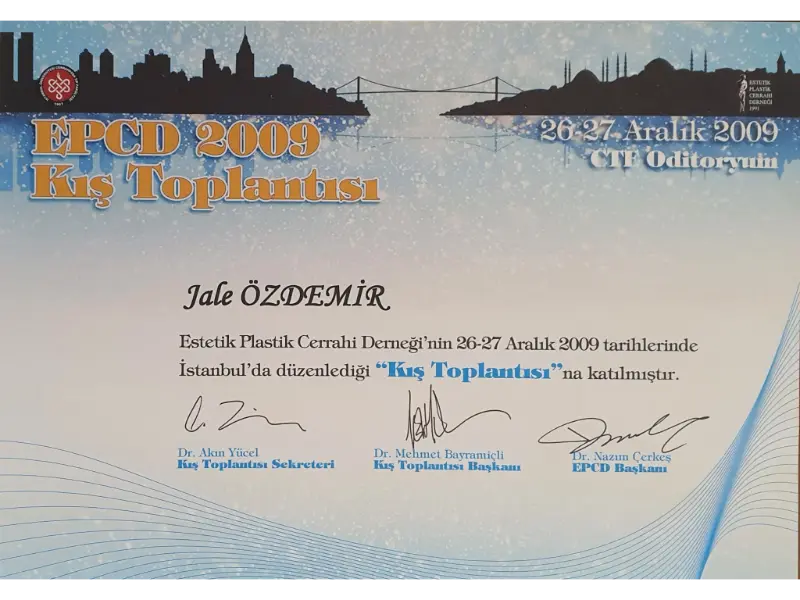 Ulusal Rekonstrüktif Mikrocerrahi Kongresi Katılım Sertifikası