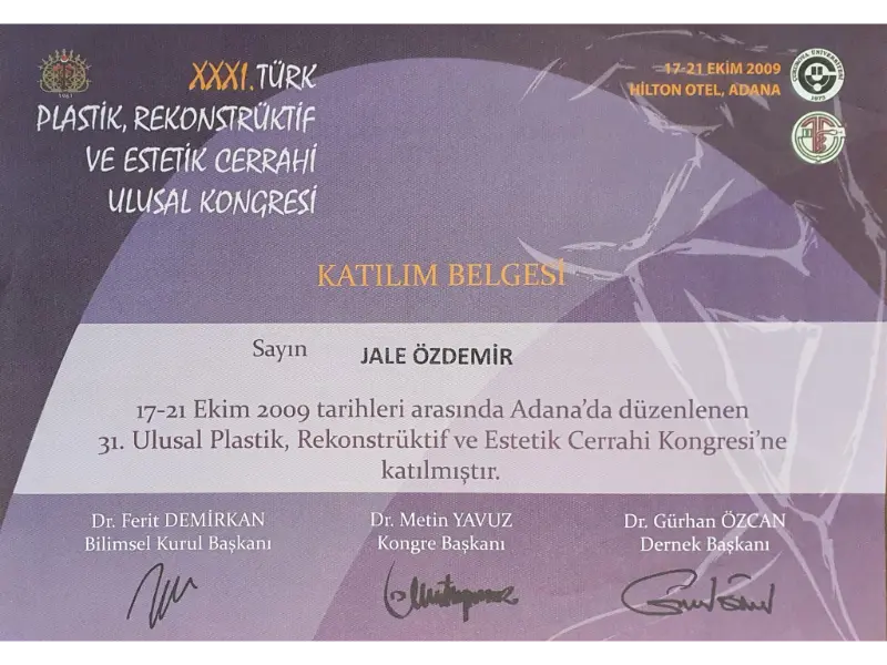 Universkin Fonksiyonel Dermatoloji Eğitimi Sertifikası