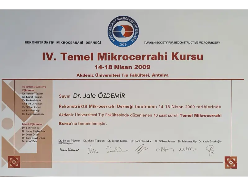 Mikrocerrahi Anastomoz Teknikleri Sertifikası